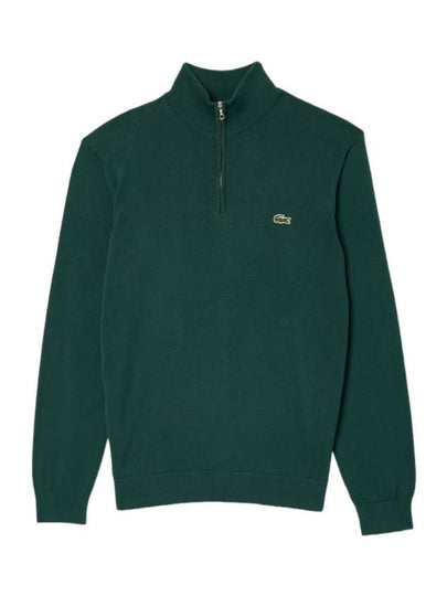 Classic Fit Half Zip Up Knit Top Green - LACOSTE - BALAAN 2