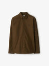 Embroidered Logo Long Sleeve Shirt Bramble - BURBERRY - BALAAN 2