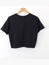 Embroidered Logo Crop Short Sleeve T-Shirt Black - CHAMPION - BALAAN 3
