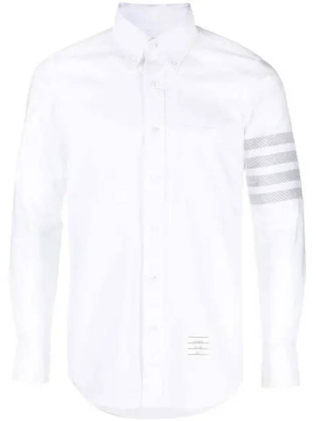 4 Bar Stripe Long Sleeve Shirt White - THOM BROWNE - BALAAN 2