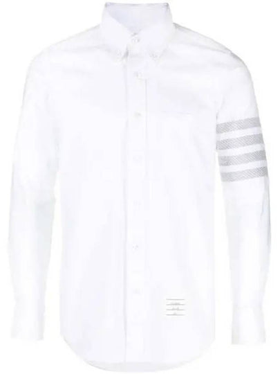 4 Bar Stripe Long Sleeve Shirt White - THOM BROWNE - BALAAN 2