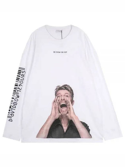 Bowie Scream Barcode Print Long Sleeve T-Shirt White - IH NOM UH NIT - BALAAN 2