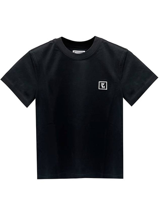 M243TS07708B Back Logo Cotton Short Sleeve T Shirt Black Women TEO - WOOYOUNGMI - BALAAN 1