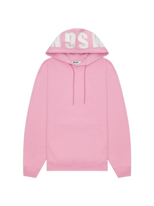 Big Logo Overfit Hooded Top Pink - MSGM - BALAAN 1