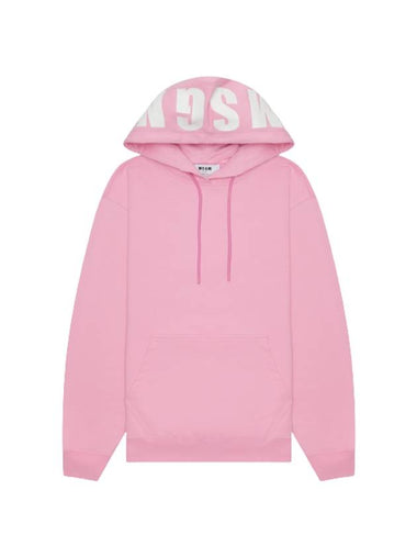 Maxi Logo Cotton Hoodie Pink - MSGM - BALAAN 1