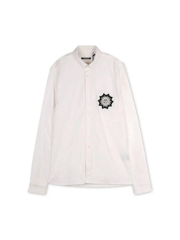 Men's Patch Long Sleeve Shirt White - BALMAIN - BALAAN 1