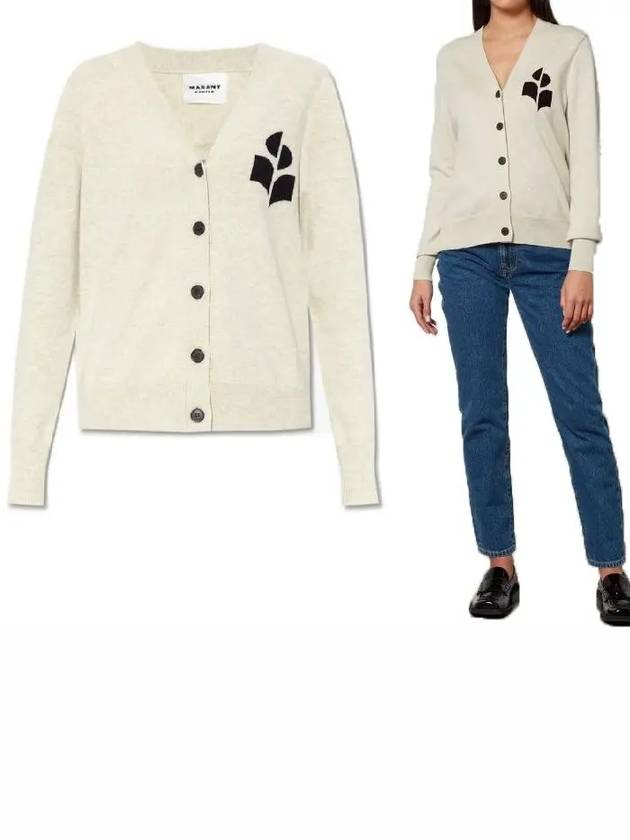 Karin logo cardigan light gray - ISABEL MARANT - BALAAN 2