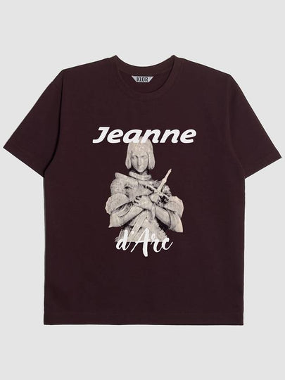 Jeanne d'Arc Graphic Short Sleeve T-Shirt Burgundy - KLOR - BALAAN 2