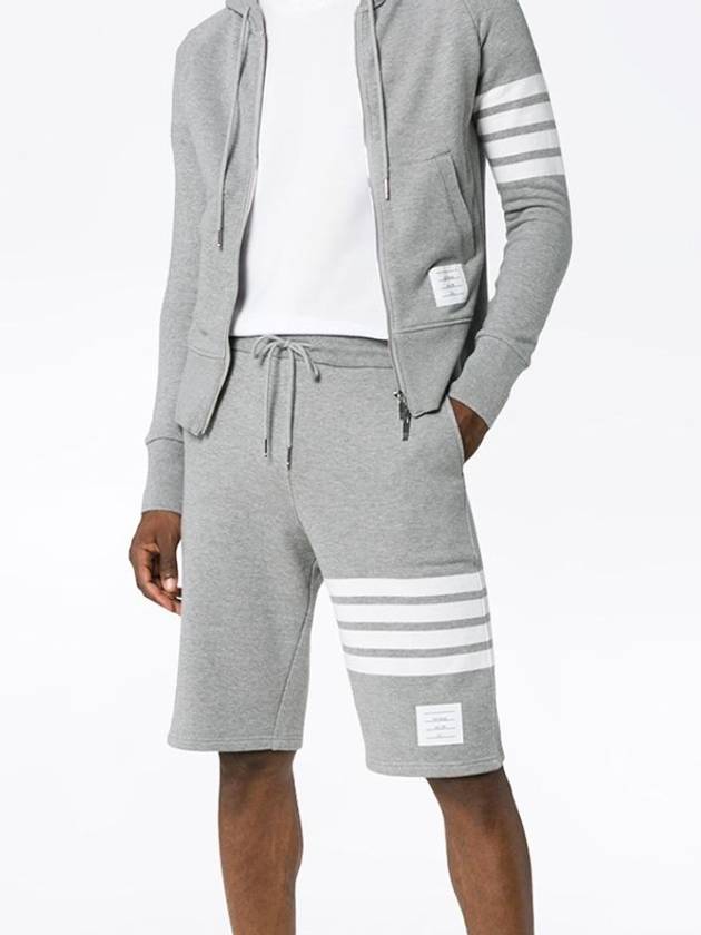 Cotton Loopback Knit Engineered 4-Bar Sweatshorts Light Grey - THOM BROWNE - BALAAN 6