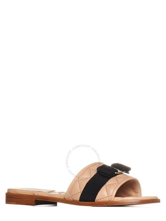 Vara Quilted Slippers Beige - SALVATORE FERRAGAMO - BALAAN 3