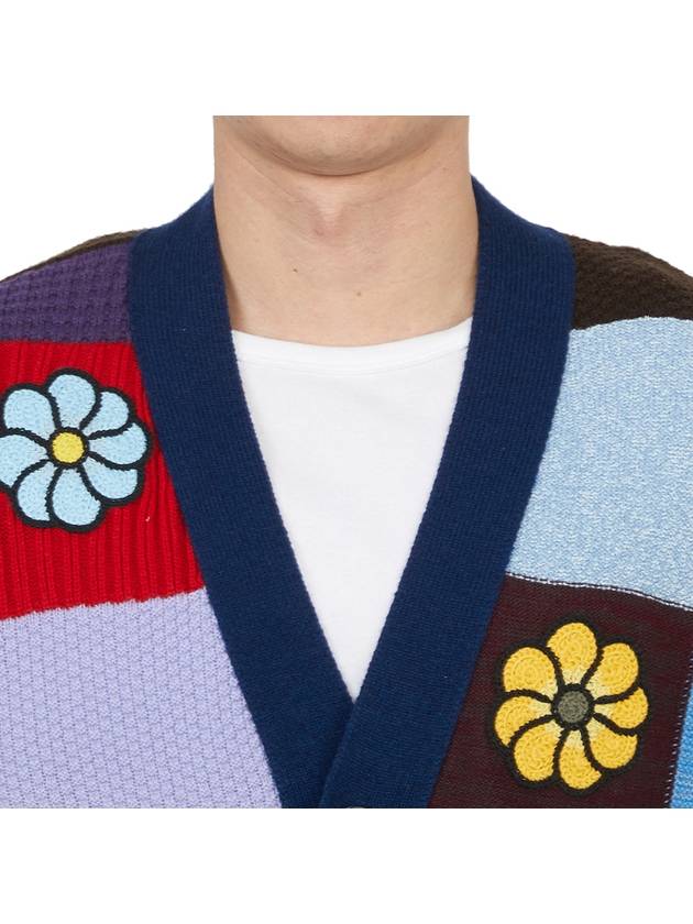 Patchwork V-Neck Cardigan - MONCLER - BALAAN 7