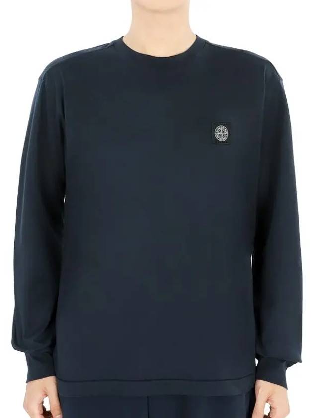 Chest Patch Long Sleeve T-Shirt Blue - STONE ISLAND - BALAAN 2