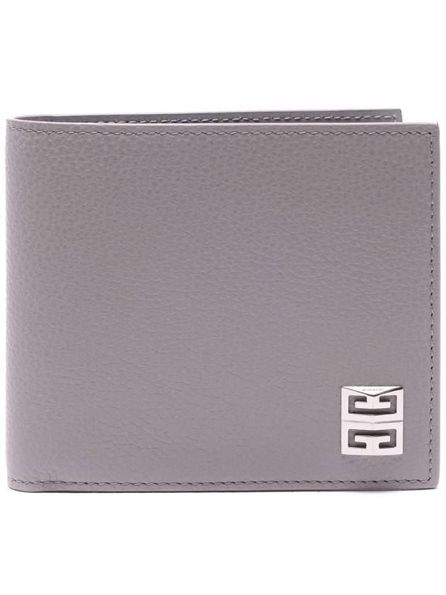 Grained Leather Bifold Wallet Grey - GIVENCHY - BALAAN 3