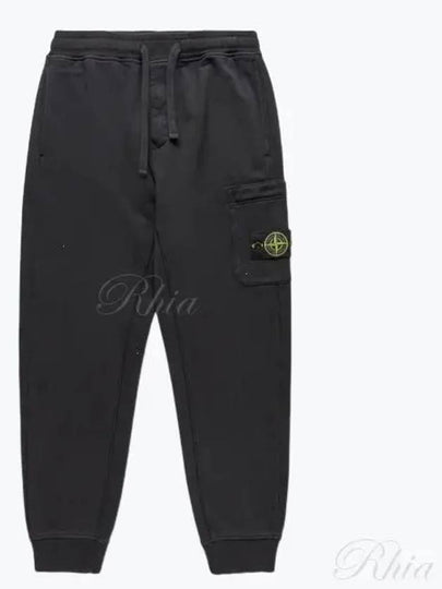 Garment Dying Cotton Fleece Track Pants Black - STONE ISLAND - BALAAN 2