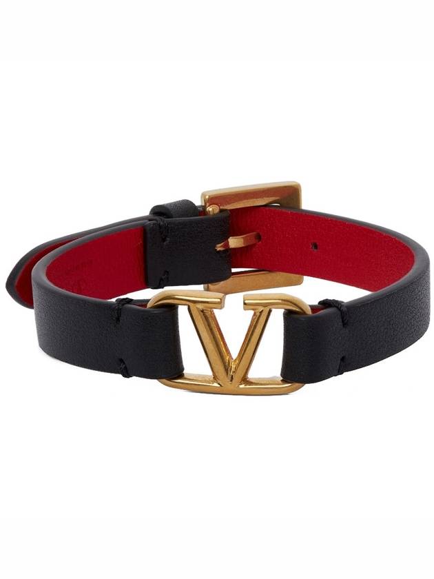 V Logo Signature Bracelet Black - VALENTINO - BALAAN 2