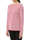 Minquiers Striped Long Sleeve T-Shirt Red - SAINT JAMES - BALAAN 3