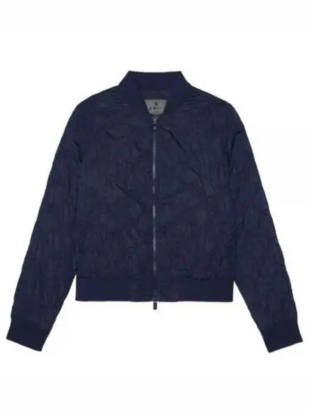 Women's Rib Collar Embossed Bomber Jacket Navy - G/FORE - BALAAN 2