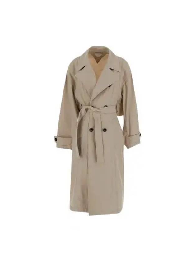 Double Breasted Belt Trench Coat Beige - BOTTEGA VENETA - BALAAN 2