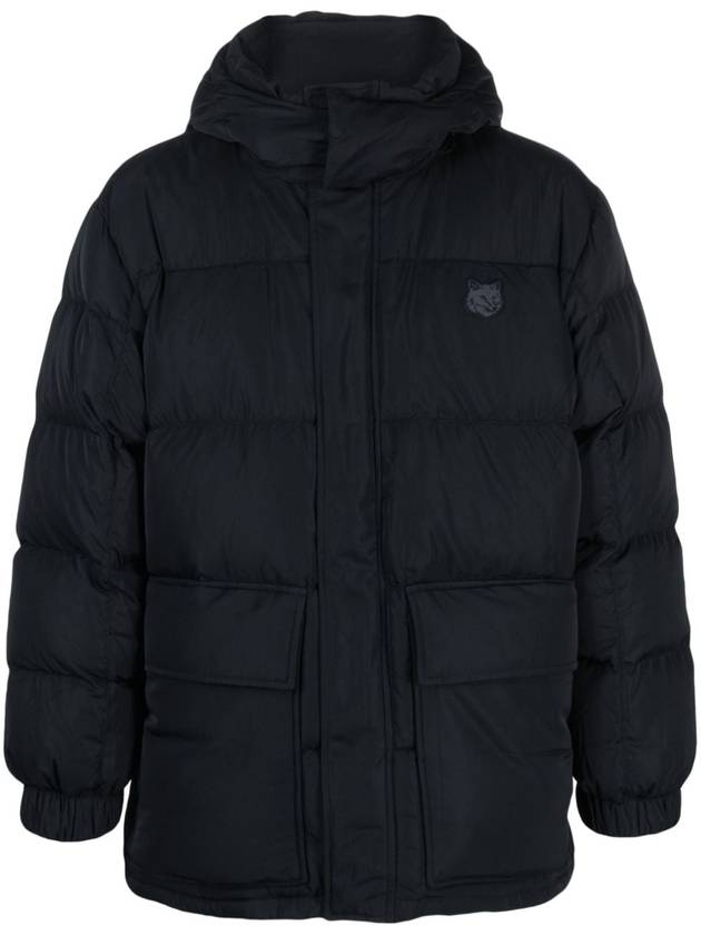 Puffer Bold Fox Head Patch Nylon Hood Padding Black - MAISON KITSUNE - BALAAN 2