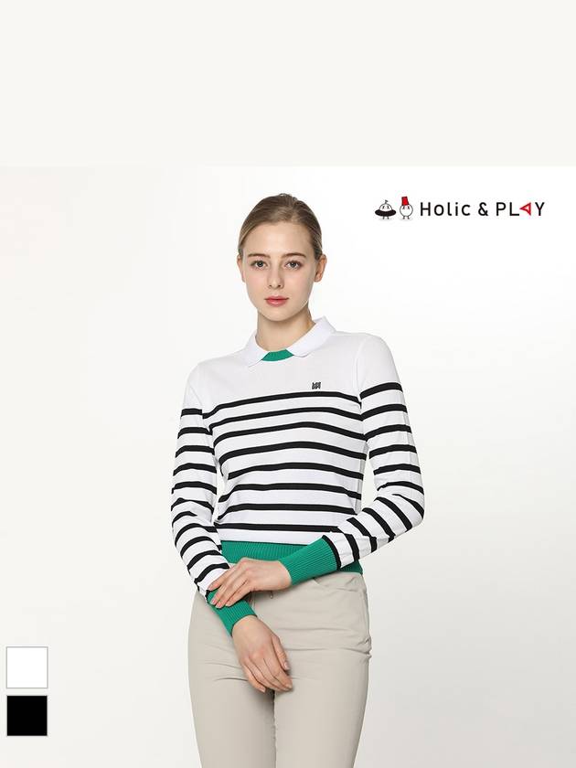 Casual STRIPE Collar SweaterHE1WSW001 - HOLIC&PLAY - BALAAN 2