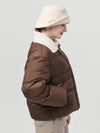 Women s Knit Collar Color Scheme Down Padded Brown Jacket DO6242JP11 1 - DOYOUKNOWMC GOLF WEAR - BALAAN 3