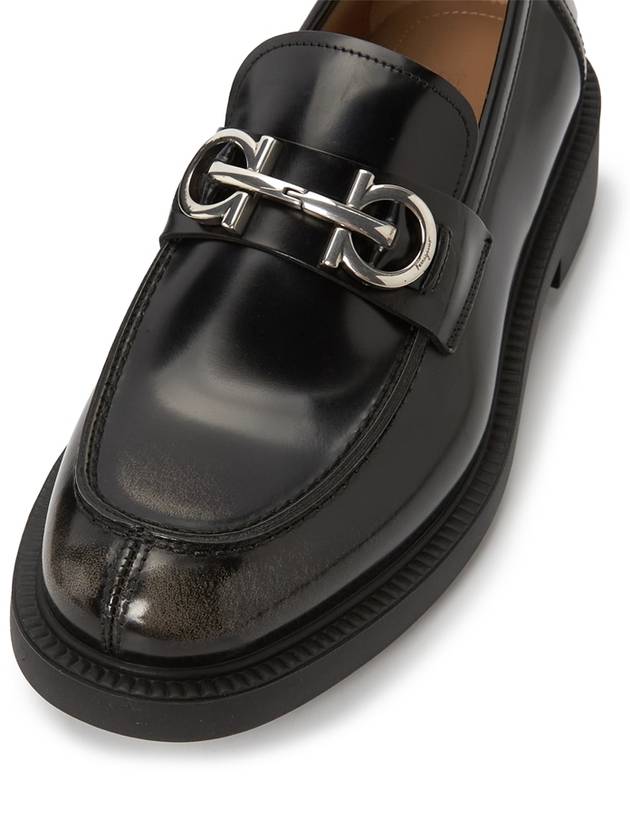 Salvatore Gancini Calfskin Loafers Black - SALVATORE FERRAGAMO - BALAAN.