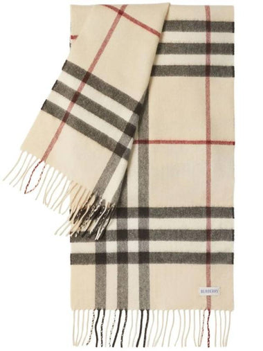 Check Cashmere Scarf Beige - BURBERRY - BALAAN 1