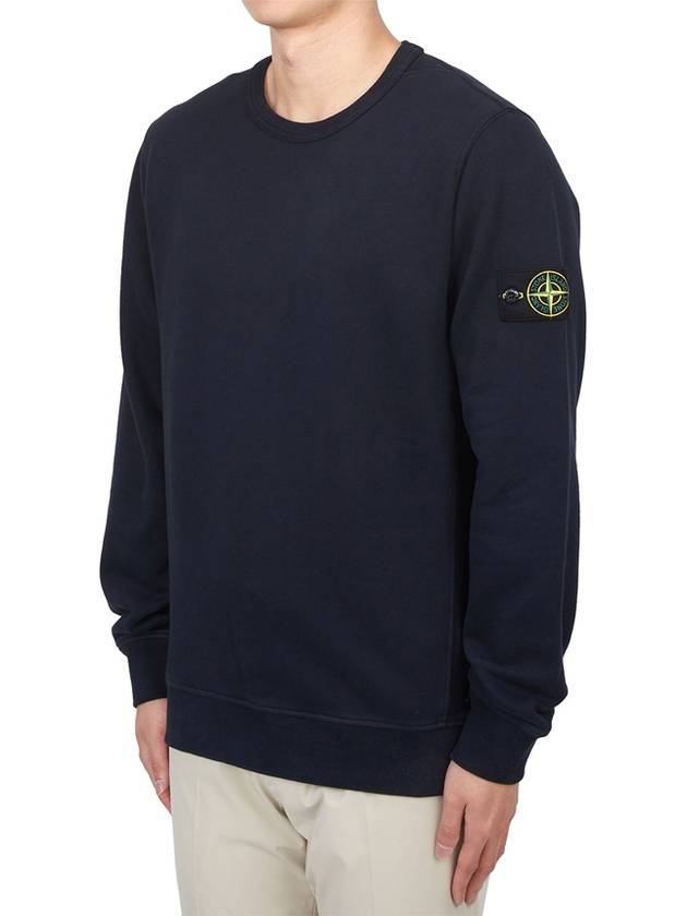 Wappen Patch Crew Neck Cotton Sweatshirt Navy - STONE ISLAND - BALAAN 3