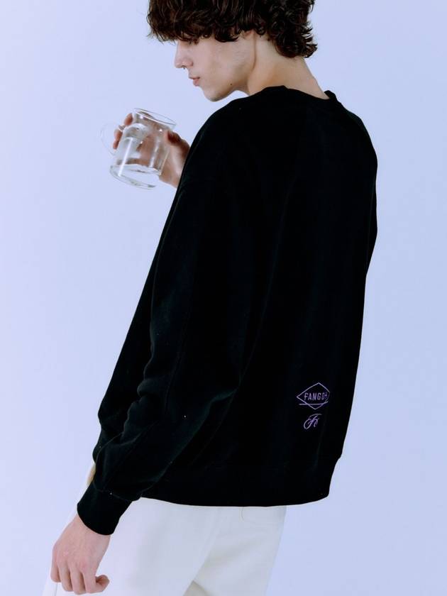 F logo embroidered crew neck sweatshirt Black - FANGOH - BALAAN 3