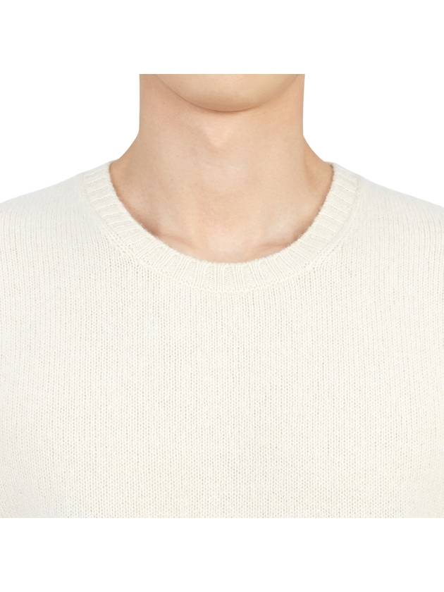 Crew Neck Lambswool Knit Top Ivory - DRUMOHR - BALAAN 7