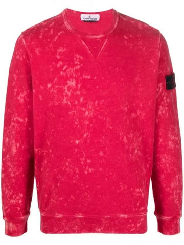 Off-Dye Treatment Crewneck Sweatshirt Cyclamen - STONE ISLAND - BALAAN 1