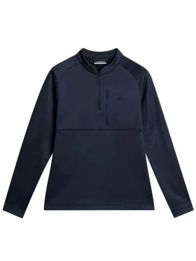 Adam Quarter Zipper Mid Layer Long Sleeve T-Shirt Navy - J.LINDEBERG - BALAAN 2