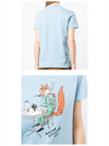 Women's Oly Coffee Fox Cotton Short Sleeve T-Shirt Blue - MAISON KITSUNE - BALAAN 6