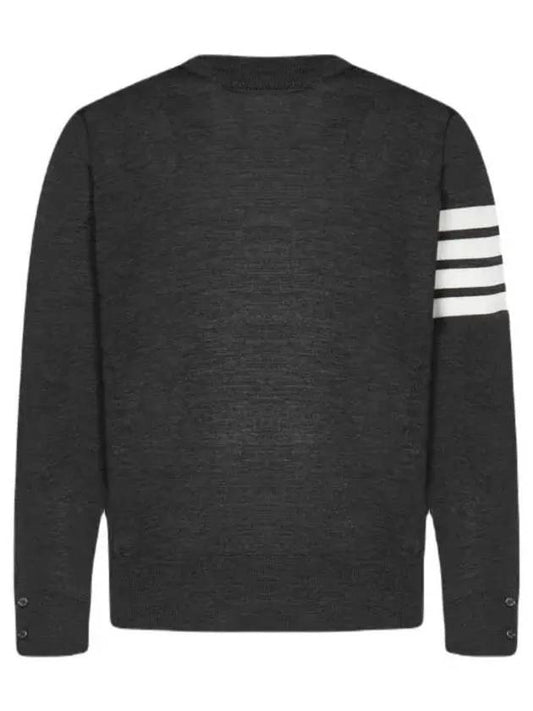 4 Bar Armband Classic Merino Wool Knit Top Dark Grey - THOM BROWNE - BALAAN 2