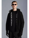 Men's Logo Hooded Zip-Up Black - MONCLER - BALAAN.