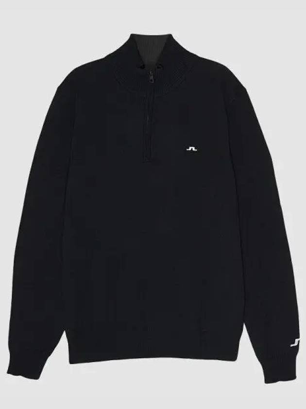 Kian Half Zip-Up Knit Top Black - J.LINDEBERG - BALAAN 2