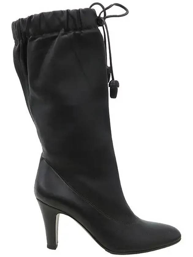 YSL Mouth Brown Leather String Women s Long Boots - SAINT LAURENT - BALAAN 3