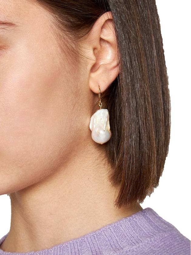 Pearl Detail Drop Earrings White Gold - JIL SANDER - BALAAN 5