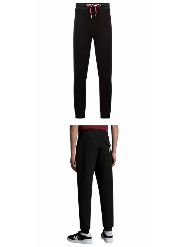 Tricolor Accent Cotton Sweatpants Black - MONCLER - BALAAN 5