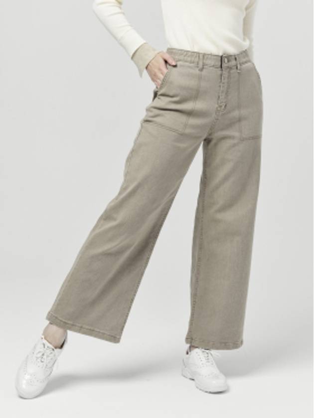 Women s Big Pocket Stitched Wide 10 Beige Pants DO6242PT27 1 - DOYOUKNOWMC GOLF WEAR - BALAAN 1