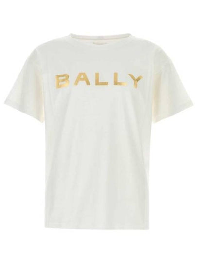 Logo Printed Short Sleeve T-Shirt White - BALLY - BALAAN 2