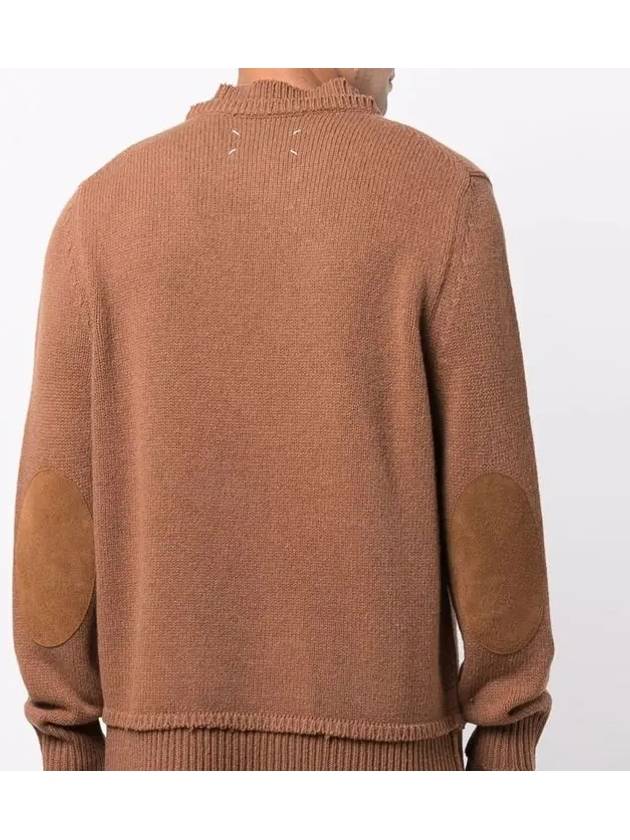 Elbow Patch Wool Knit Top Brown - MAISON MARGIELA - BALAAN 6