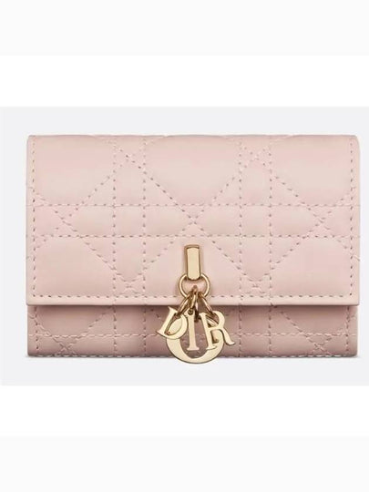 XS Lady Cannage Lambskin Half Wallet Powder Pink - DIOR - BALAAN 2