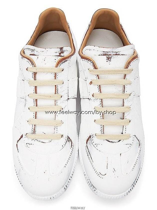 Replica Painted Leather Low Top Sneakers White - MAISON MARGIELA - BALAAN 7