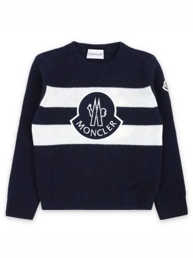 Kids Big Logo Wool Knit Navy 9C00002 M1241 750 8 10A 1136748 - MONCLER - BALAAN 1