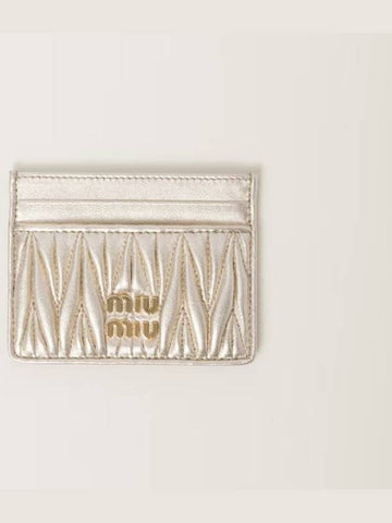 Matelasse card wallet gold - MIU MIU - BALAAN 1