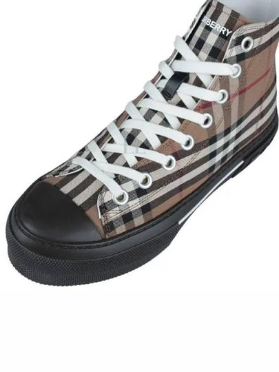 Vintage Check Stripe Logo High Top Sneakers Brown - BURBERRY - BALAAN 2