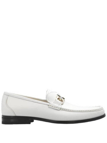 Ferragamo White Gancini Ornament Loafers, Size 10 - SALVATORE FERRAGAMO - BALAAN 1