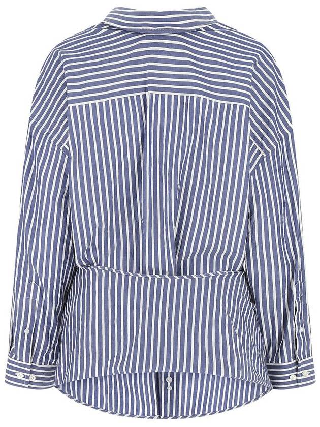 crinkle striped poplin knot shirt blue - BALENCIAGA - BALAAN 3