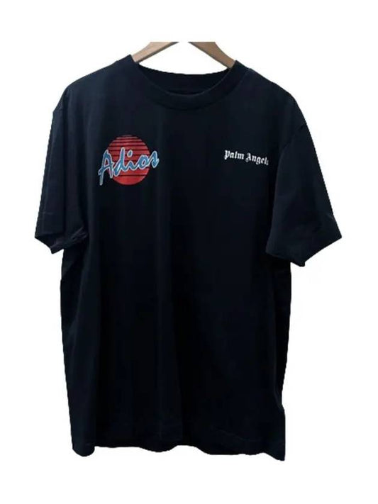 PMAA001S18084010 1088 Short Sleeve T-Shirt Black - PALM ANGELS - BALAAN 1